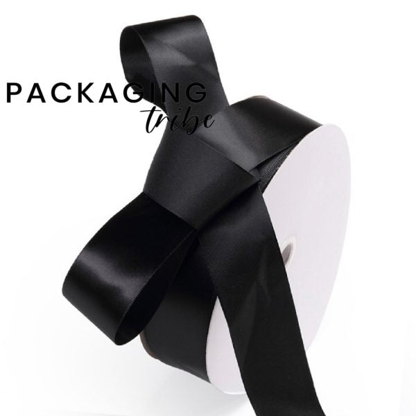 Double Sided Satin Ribbons - Black