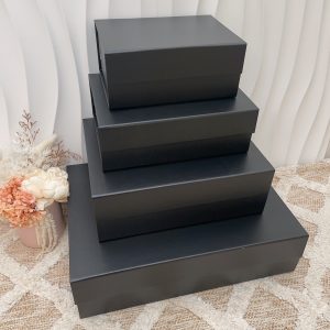 Personalised BLACK Magnetic Gift Box | Custom printed Hamper Box | Bridesmaid Box | Groomsmen Box | Luxury Gift Box | Bridal Party Box | Keepsake Box