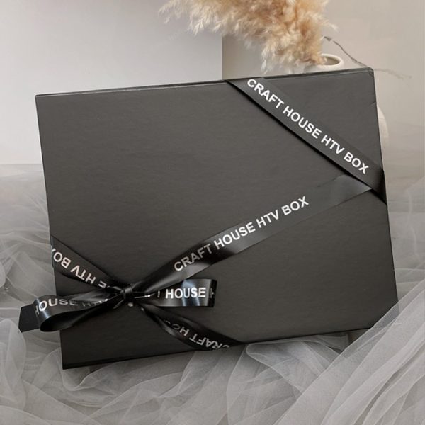 Custom Printed Ribbon - 25mm BLACK Ribbon for Gifts, Business Branded Satin Ribbon